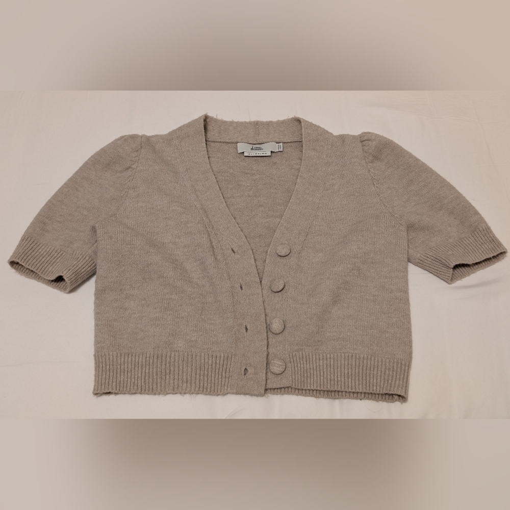 Crop Short-Sleeve Woolie Cardigan 
Size: US 4  |  UK 8